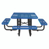 Expanded Steel Picnic Table, Square, 81 x 81 x 29.5, Blue Top, Blue Base/Legs Expanded Steel Picnic Table, Square, 81 x 81 x 29.5, Blue Top, Blue Base/Legs
