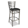 White Horse Series Barstools, Supports Up to 300 lb, 29.5" Seat Height, Black Seat, Industrial Clear-Coat Steel Back/Frame White Horse Series Barstools, Supports Up to 300 lb, 29.5" Seat Height, Black Seat, Industrial Clear-Coat Steel Back/Frame