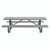 Expanded Steel Picnic Table, Rectangular, 96 x 62 x 29.5, Gray Top, Gray Base/Legs Expanded Steel Picnic Table, Rectangular, 96 x 62 x 29.5, Gray Top, Gray Base/Legs