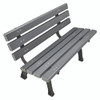 Recycled Plastic Benches with Back, 48" x 23" x 28", Gray Seat/Back, Gray Base