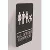 ADA Sign, All Gender Restroom, 6 x 9, Black Face, White Graphics