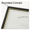 EZ Mount Document Frame with Trim Accent and Plastic Face, Plastic, 8.5 x 11 Insert, Black/Gold, 18/Carton