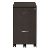 Alera Valencia Series Mobile Pedestal, Left or Right, 2 Legal/Letter-Size File Drawers, Espresso, 15.38" x 20" x 26.63"