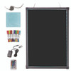 LED Illuminated Hanging Message Writing Board, Black 22" x 30" Surface, Black 23.6" x 31.5" Frame