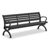 Aluminum Bench with Back, 73" x 22.75" x 30.75", Black Seat/Back, Black Base