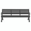 Aluminum Bench with Back, 73" x 22.75" x 30.75", Black Seat/Back, Black Base