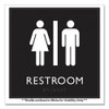 ADA Sign, Unisex Restroom, Plastic, 8 x 8, Clear/White