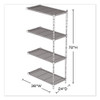 Industrial Add-On Unit, Four-Shelf, 36w x 24d x 72h, Steel, Black