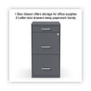 Soho Vertical File Cabinet, 3 Drawers: Pencil/File/File, Letter, Charcoal, 14" x 18" x 26.9"