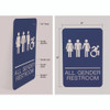 ADA Sign, All Gender Restroom, 6 x 9, Blue Face, White Graphics