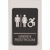 ADA Sign, Unisex Restroom, 6 x 9, Black Face, White Graphics