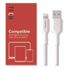 Lightning to USB-A Charging Cable, 6.6 ft, White, 2/Pack