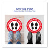 Social Distancing Floor Decals, 10.5" dia, Please Wait Here, Red/White Face, Black Graphics, 5/Pack