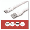 USB-C to USB-A 2.0 Charging Cable, 6.6 ft, White