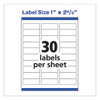 Vibrant Inkjet Color-Print Labels w/ Sure Feed, 1 x 2.63, Matte White, 600/PK