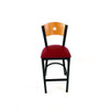 Liberty Series Barstool, Supports Up to 300 lb, 28.5" Seat Height, Burgundy Seat, Natural Back, Black Base
