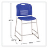 Vy Counter Height Chair, Supports Up to 350 lb, 25" Seat Height, Blue Seat, Blue Back, Silver Base Vy Counter Height Chair, Supports Up to 350 lb, 25" Seat Height, Blue Seat, Blue Back, Silver Base