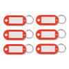 Key Tags Label Window, 0.88 x 0.19 x 2, Red, 6/Pack