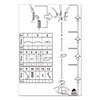 CLEO Coat Stand, Stand Alone Rack, Ten Knobs, Steel/Plastic, 19.75w x 19.75d x 68.9h, Black