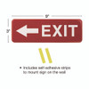 Emergency Exit Indoor/Outdoor Wall Sign, 9 x 3, Red Face, White Graphics, 2/Pack
