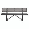 Expanded Steel Bench With Back, 72" x 24" x 33", Black Seat/Back, Black Base
