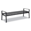 Steel Slat Flat Bench, 70" x 24" x 24.25", Black Seat, Black Base