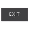 ADA Sign, Exit, Plastic, 4 x 4, Clear/White