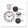 Metro Wall Clock, 9" Diameter, White Case, 1 AA (sold separately)