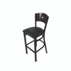 Liberty Series Barstool, Supports Up to 300 lb, 28.5" Seat Height, Black Seat, Dark Mahogany Back, Black Base