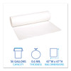 Low-Density Waste Can Liners, 56 gal, 0.6 mil, 43" x 47", White, Perforated Roll, 25 Bags/Roll, 4 Rolls/Carton