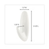 Designer Hooks, Medium, Plastic, White, 3 lb Capacity, 6 Hooks and 12 Strips/Pack