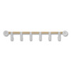 Resi Coat Wall Rack, 6 Hook, 36.25w x 4.25d x 6h, White