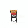 Eagle Series Barstool, Supports Up to 300 lb, 28.5" Seat Height, Red Seat, Natural Back, Black Base