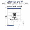 Glossy White Easy Peel Mailing Labels w/ Sure Feed Technology, Laser Printers, 2 x 4, White, 10/Sheet, 25 Sheets/Pack