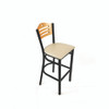 Eagle Series Barstool, Supports Up to 300 lb, 28.5" Seat Height, Taupe Seat, Natural Back, Black Base