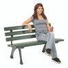 Recycled Plastic Benches with Back, 48" x 23" x 28", Green Seat/Back, Green Base