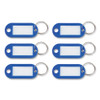 Key Tags Label Window, 0.88 x 0.19 x 2, Dark Blue, 6/Pack