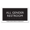 ADA Sign, All Gender Restroom, Plastic, 4 x 4, Clear/White