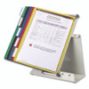 Antimicrobial Desktop Reference and Display System, 10 Panels with Assorted Borders, White Base