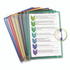 Antimicrobial Desktop Reference and Display System, 10 Panels with Assorted Borders, White Base