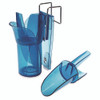 Saf-T-Scoop and Guardian System for Ice Machines, 12 oz to 16 oz Ice Scoop, Transparent Blue, 50/Carton