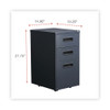 File Pedestal, Left or Right, 3-Drawers: Box/Box/File, Legal/Letter, Charcoal, 14.96" x 19.29" x 27.75" File Pedestal, Left or Right, 3-Drawers: Box/Box/File, Legal/Letter, Charcoal, 14.96" x 19.29" x 27.75"
