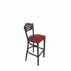 Eagle Series Barstool, Supports Up to 300 lb, 28.5" Seat Height, Burgundy Seat, Dark Walnut Back, Black Base