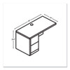 10500 Series Left Pedestal Return, 48 x 24 x 29.5, Pinnacle