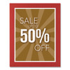 Self-Adhesive Sign Holders, 8.5 x 11 Insert, Clear with Red Border Frame, 2/Pack