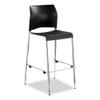Cafetorium Bar Height Stool, Supports Up to 500 lb, 31" Seat Height, Black Seat, Black Back, Chrome Base
