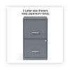 Soho Vertical File Cabinet, 2 Drawers: File/File, Letter, Charcoal, 14" x 18" x 24.1"