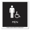 ADA Sign, Men Accessible, Plastic, 8 x 8, Clear/White
