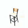 Jones River Series Barstool, Supports Up to 300 lb, 28.5" Seat Height, Cream Seat, Natural Back, Black Base