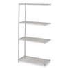 Industrial Add-On Unit, Four-Shelf, 36w x 18d x 72h, Steel, Metallic Gray